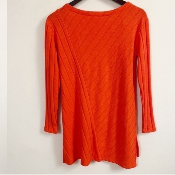 Anthropologie Maeve Asymmetrical Ribbed Knit Sweater Tunic Orange Size XS - Picture 7 of 8